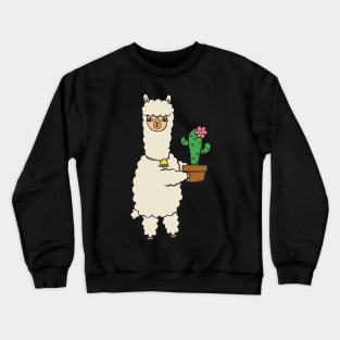 Alpaca with cactus Crewneck Sweatshirt